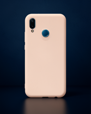 Huawei P20 Lite Kılıf Nano İçi Kadife Silikon - Pudra