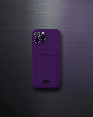 iPhone 12 Pro Max Kılıf Kelvin Kartvizitli Silikon - Derin Mor