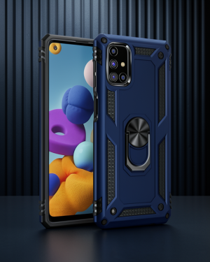 Samsung Galaxy M51 Kılıf Sofya Yüzüklü Silikon - Lacivert