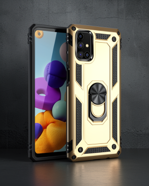 Samsung Galaxy M51 Kılıf - Sofya Yüzüklü Silikon Kapak - Gold