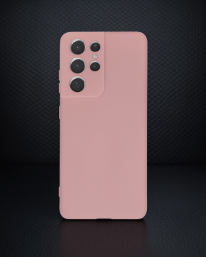 Samsung Galaxy S21 Ultra Kılıf Nano İçi Kadife Silikon - Pudra