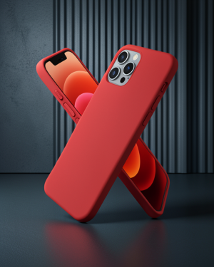 iPhone 12 Pro Max Kılıf First Silikon - Koyu Kırmızı