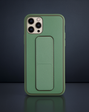 iPhone 11 Pro Max Kılıf Coco Deri Standlı Kapak - Su Yeşili
