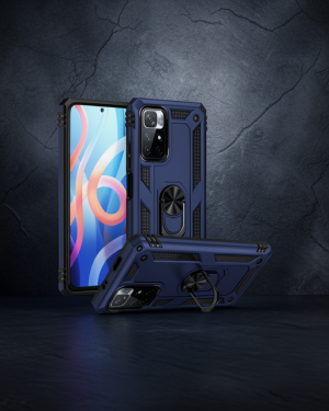 Xiaomi Redmi Note 11T Kılıf Sofya Yüzüklü Silikon - Lacivert