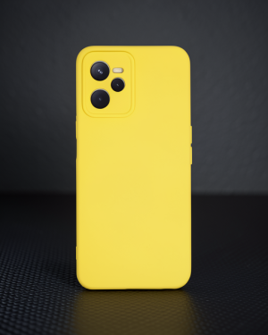 Realme C35 Kılıf Nano İçi Kadife Silikon - Sarı
