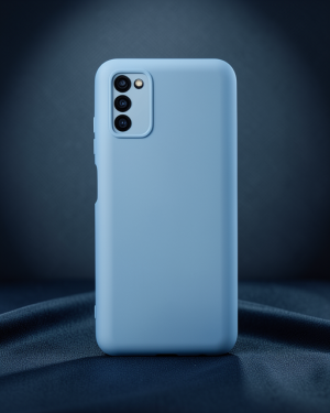Samsung Galaxy A03S Kılıf Nano İçi Kadife Silikon - Sky Blue