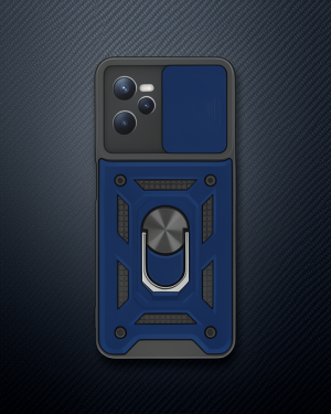 Realme C35 Kılıf Pars Lens Yüzüklü Silikon - Lacivert