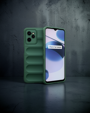 Realme C35 Kılıf Optimum Silikon - Koyu Yeşil