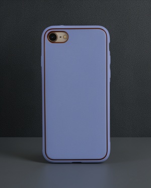 iPhone 7 Kılıf Coco Deri Silikon Kapak - Açık Lila