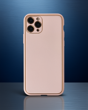 iPhone 11 Pro Kılıf Coco Deri Silikon Kapak - Pudra