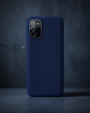 Samsung Galaxy A03s Kılıf Lansman Glass Kapak - Lacivert