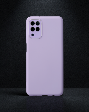 Samsung Galaxy A22 Kılıf - Lansman Glass Kapak - Lila