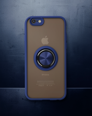 iPhone 6 Kılıf Montreal Yüzüklü Silikon Kapak - Lacivert