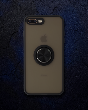 iPhone 7 Plus Kılıf - Montreal Yüzüklü Silikon Kapak - Siyah