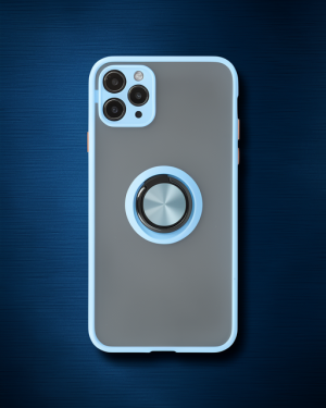 iPhone 11 Pro Kılıf - Montreal Yüzüklü Silikon Kapak - Buz Mavi