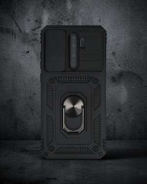 Xiaomi Redmi Note 8 Pro Kılıf - Pars Lens Yüzüklü Silikon - Siyah