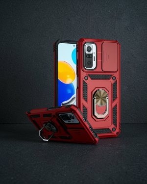 Xiaomi Redmi Note 10 Pro Kılıf Pars Lens Yüzüklü Silikon - Yeşil