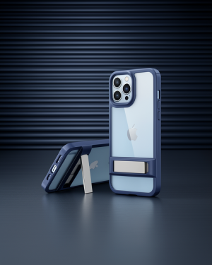 iPhone 13 Pro Max Kılıf Rolet Stand Kapak - Lacivert