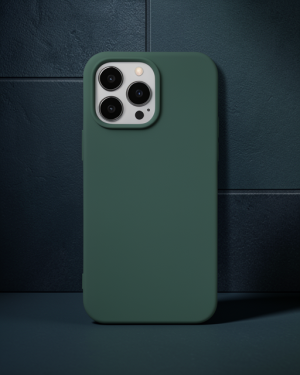 iPhone 14 Pro Kılıf Nano İçi Kadife Silikon - Koyu Yeşil