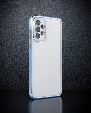 Samsung Galaxy A73 5G Kılıf Razer Lensli Silikon - Açık Mavi