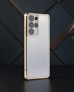 Samsung Galaxy S21 Ultra Kılıf Razer Lensli Silikon - Gold