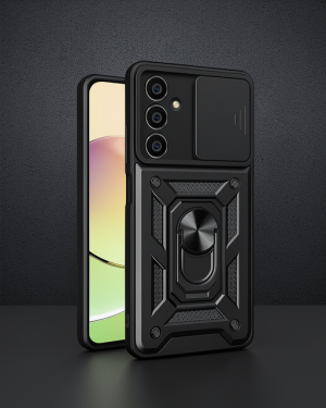 Samsung Galaxy A15 4G Kılıf - Pars Lens Yüzüklü Silikon - Siyah