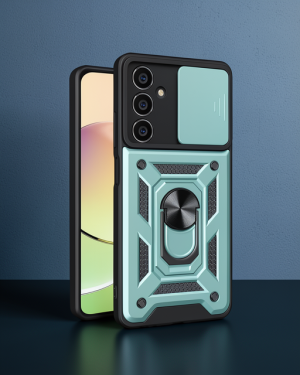 Samsung Galaxy A15 4G Kılıf Pars Lens Yüzüklü Silikon - Yeşil