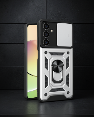 Samsung Galaxy A15 4G Kılıf - Pars Lens Yüzüklü Silikon - Gümüş