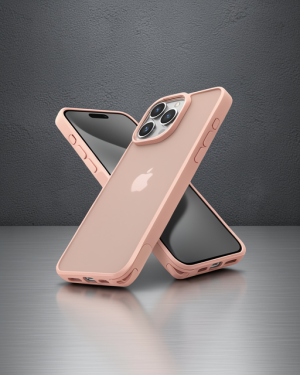 iPhone 15 Pro Max Kılıf Elegant Kapak - Pudra