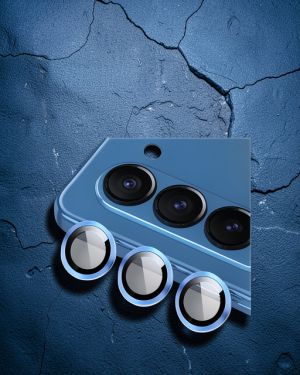 Samsung Galaxy Z Fold 5 Valdez Metal Kamera Lens Koruyucu - Mavi