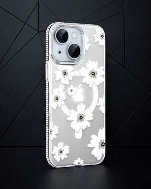 Joko Apple iPhone 14 Floral Magsafe Kılıf - Beyaz