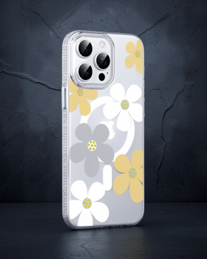 Joko iPhone 15 Pro Max Floral Magsafe Kılıf - Sarı