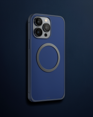 iPhone 15 Pro Max Kılıf Joko Metal Bumper Magneticsafe - Lacivert