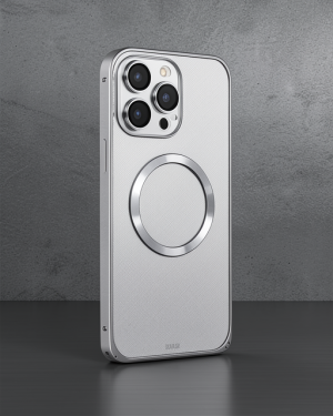 iPhone 15 Pro Max Kılıf Joko Metal Bumper Magneticsafe - Gri
