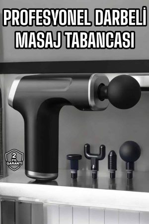 Masaj Tabancası 4 Başlıklı Kas ve Vücut Ağrıları İçin Şarjlı Darbeli