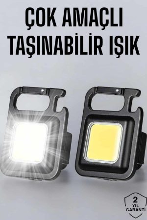 Anahtarlık Çok Amaçlı Mıknatıslı Taşınabilir Işık Led Şarjlı
