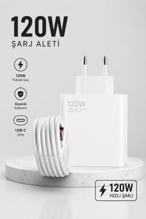 Turbo Hızlı Şarj Destekli 120W USB-C Şarj Seti