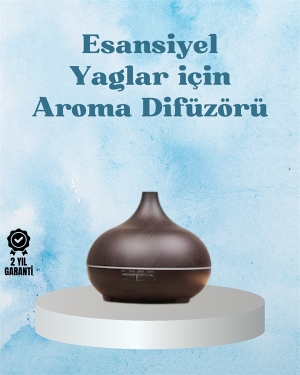 Sessiz Çalışan Aromaterapi Difüzörü – 4 Zaman Ayarlı, 7 Renkli Işık Seçeneği