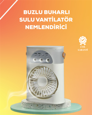 Mini Klima Fan | USB'li, 7 Renk Gece Işığı, 3'ü 1 Arada Fonksiyon