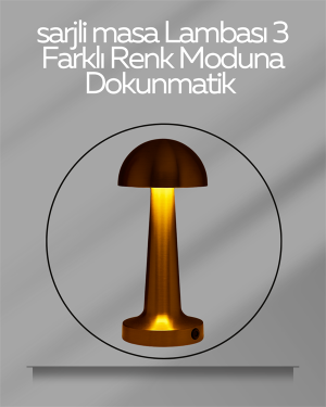 USB Şarjlı Dokunmatik LED Masa Lambası – 3 Renk Modu & Dimmer
