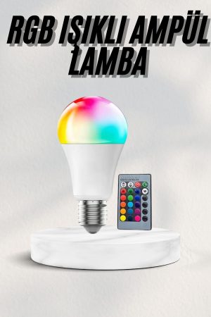 Akıllı RGB Led Ampul Led Uzaktan Kumandalı Renk Değiştiren Ampul