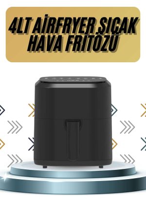 4L Airfryer Hazneli Hava Fritözü Yağsız Fritöz Taşınabilir Fırın İşlevi Gören Pratik