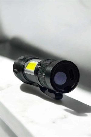 Şarjlı Metal Zoomlu El Feneri Işıldak Led Işık Taşınabilir El Lambası