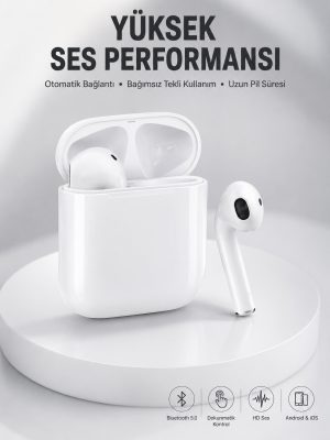 2. Nesil Bluetooth Android ve İOS Uyumlu Kablosuz Kulaklık Çağrı Cevaplama
