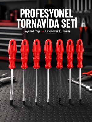 Profesyonel ve Günlük Kullanıma Uygun 7li Tornavida Seti