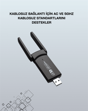 USB 3.0 Wireless Adaptör – 2.4GHz & 5GHz Destekli