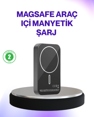 Mıknatıslı MagSafe Uyumlu Araç Tutucu Kablosuz Şarj Destekli