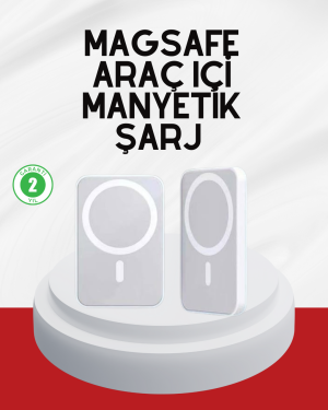 Şık Tasarımlı MagSafe Araç Telefon Tutucu Type-C Girişli