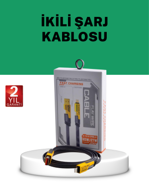 Yüksek Hızlı 65W Güç Çıkışlı Çoklu Cihaz Uyumlu Şarj Kablosu