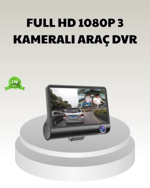 Araç DVR Kamerası 3’lü 170° Geniş Açılı Full HD ve Park Destekli